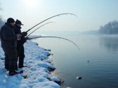 Winter bass fishing techniques for German anglers, Concept art for illustrative purpose, tags: winter-techniken fürs - Monok